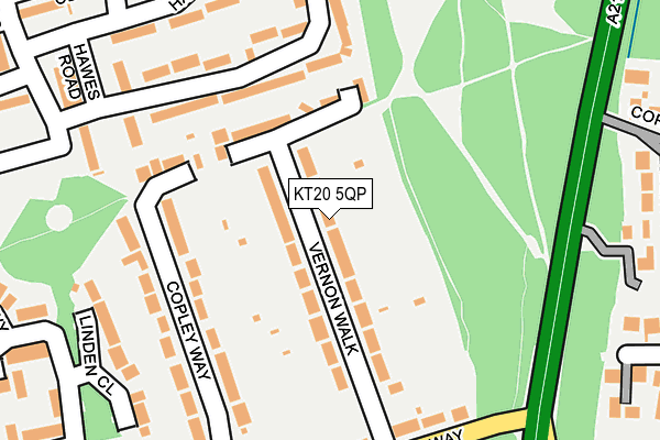 KT20 5QP map - OS OpenMap – Local (Ordnance Survey)