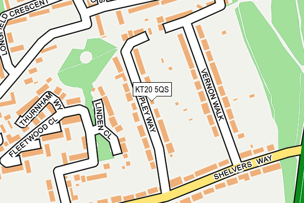 KT20 5QS map - OS OpenMap – Local (Ordnance Survey)