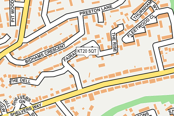 KT20 5QT map - OS OpenMap – Local (Ordnance Survey)