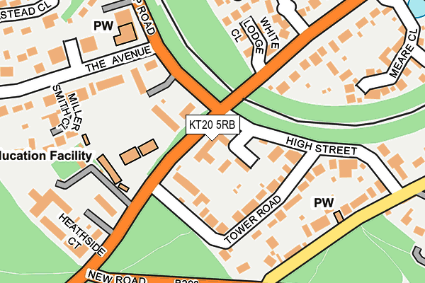 KT20 5RB map - OS OpenMap – Local (Ordnance Survey)