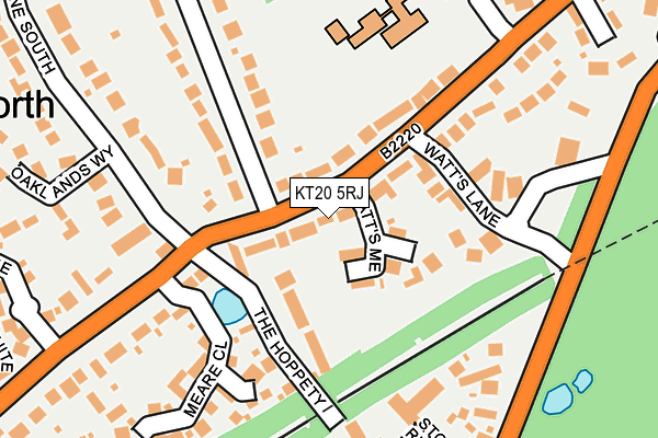 KT20 5RJ map - OS OpenMap – Local (Ordnance Survey)