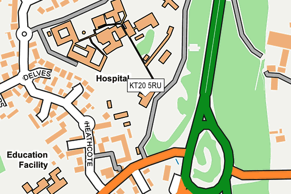 KT20 5RU map - OS OpenMap – Local (Ordnance Survey)