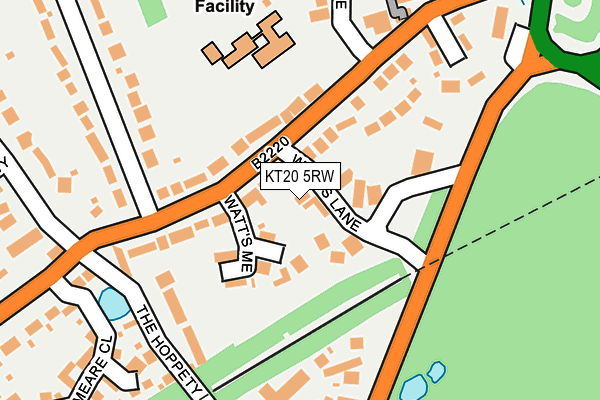 KT20 5RW map - OS OpenMap – Local (Ordnance Survey)