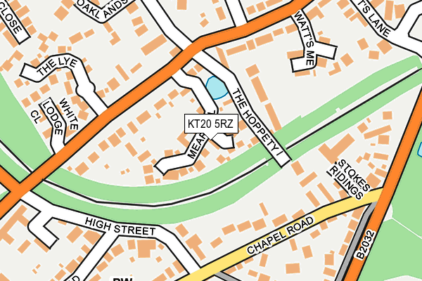 KT20 5RZ map - OS OpenMap – Local (Ordnance Survey)