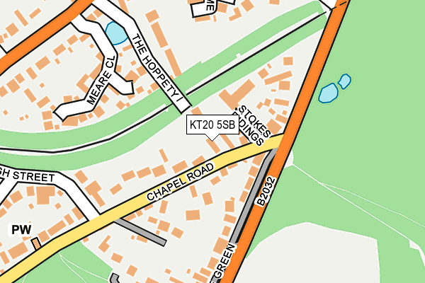 KT20 5SB map - OS OpenMap – Local (Ordnance Survey)