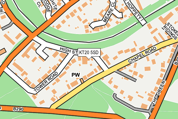 KT20 5SD map - OS OpenMap – Local (Ordnance Survey)