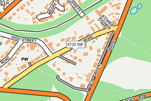 KT20 5SF map - OS OpenMap – Local (Ordnance Survey)