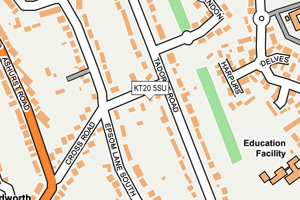 KT20 5SU map - OS OpenMap – Local (Ordnance Survey)
