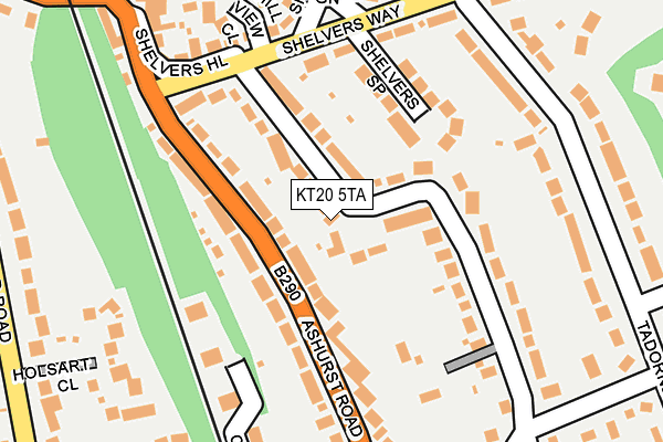 KT20 5TA map - OS OpenMap – Local (Ordnance Survey)