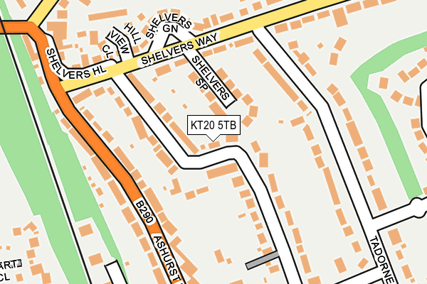 KT20 5TB map - OS OpenMap – Local (Ordnance Survey)