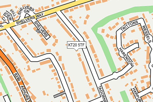 KT20 5TF map - OS OpenMap – Local (Ordnance Survey)