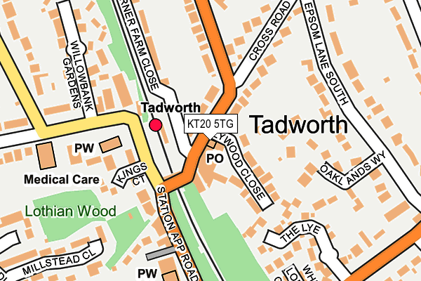 KT20 5TG map - OS OpenMap – Local (Ordnance Survey)