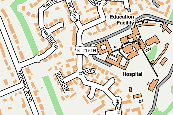 KT20 5TH map - OS OpenMap – Local (Ordnance Survey)