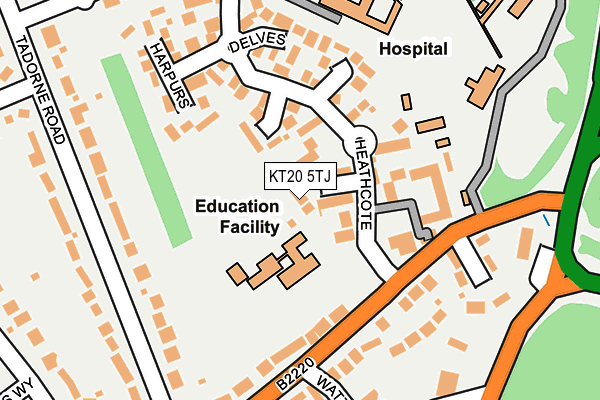 KT20 5TJ map - OS OpenMap – Local (Ordnance Survey)