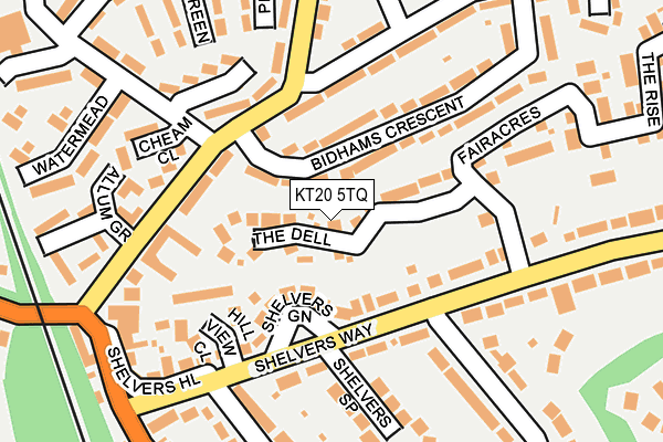 KT20 5TQ map - OS OpenMap – Local (Ordnance Survey)