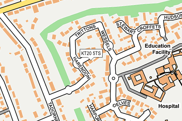 KT20 5TS map - OS OpenMap – Local (Ordnance Survey)