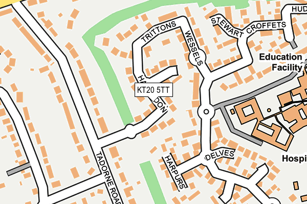 KT20 5TT map - OS OpenMap – Local (Ordnance Survey)