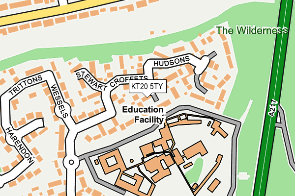 KT20 5TY map - OS OpenMap – Local (Ordnance Survey)