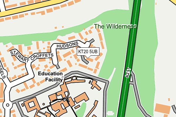 KT20 5UB map - OS OpenMap – Local (Ordnance Survey)