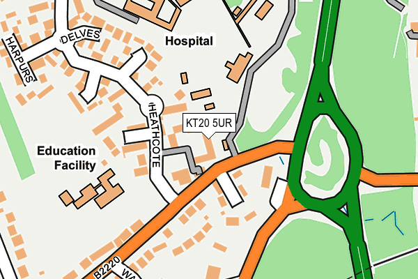 KT20 5UR map - OS OpenMap – Local (Ordnance Survey)