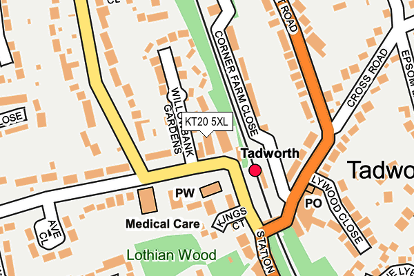 KT20 5XL map - OS OpenMap – Local (Ordnance Survey)