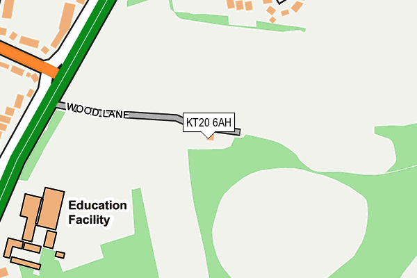 KT20 6AH map - OS OpenMap – Local (Ordnance Survey)