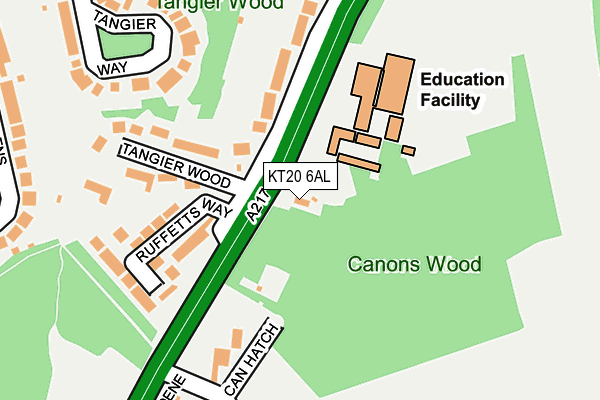 KT20 6AL map - OS OpenMap – Local (Ordnance Survey)