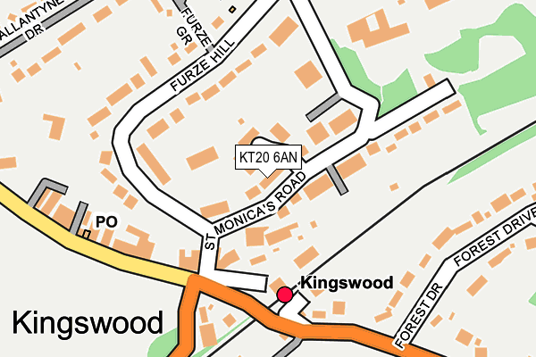 KT20 6AN map - OS OpenMap – Local (Ordnance Survey)