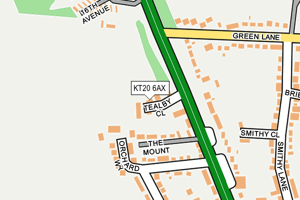 KT20 6AX map - OS OpenMap – Local (Ordnance Survey)