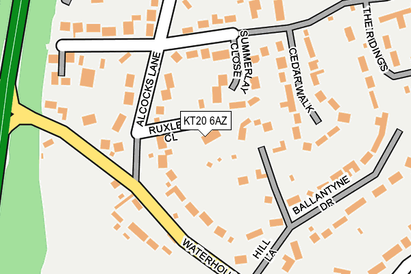 KT20 6AZ map - OS OpenMap – Local (Ordnance Survey)
