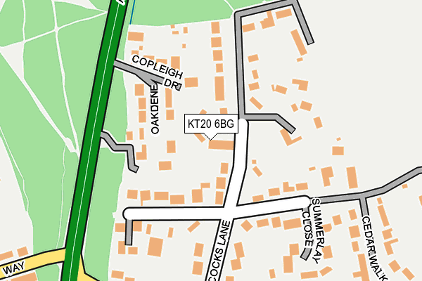 KT20 6BG map - OS OpenMap – Local (Ordnance Survey)