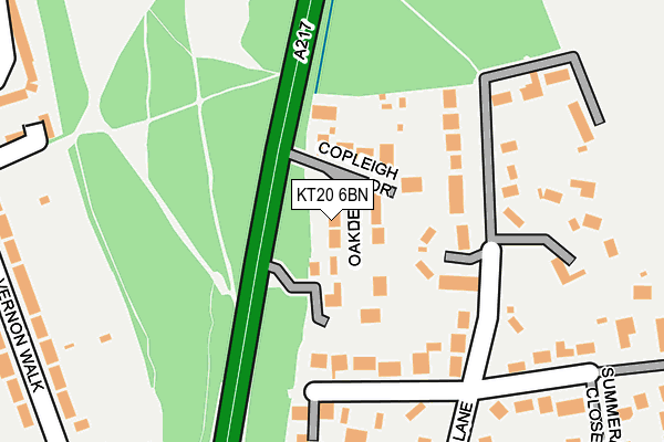 KT20 6BN map - OS OpenMap – Local (Ordnance Survey)