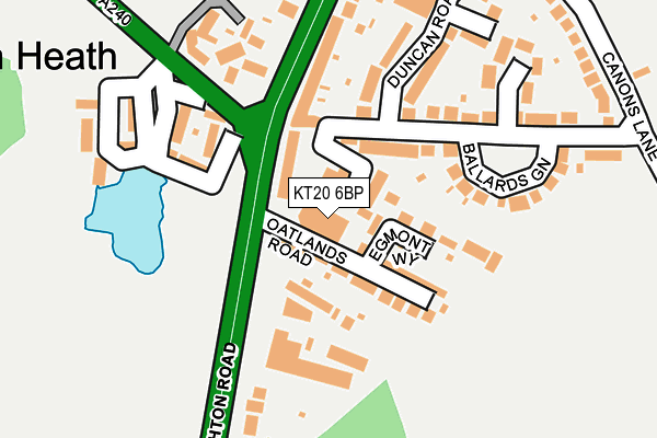 KT20 6BP map - OS OpenMap – Local (Ordnance Survey)