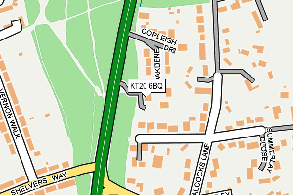 KT20 6BQ map - OS OpenMap – Local (Ordnance Survey)
