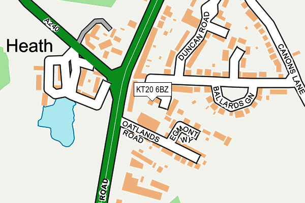 KT20 6BZ map - OS OpenMap – Local (Ordnance Survey)