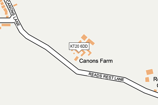 KT20 6DD map - OS OpenMap – Local (Ordnance Survey)