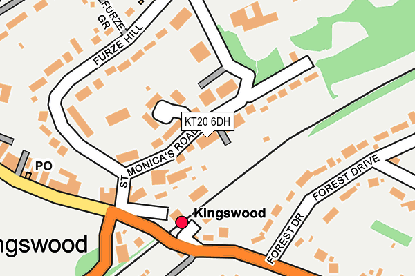 KT20 6DH map - OS OpenMap – Local (Ordnance Survey)