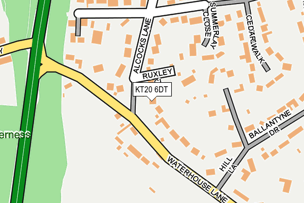 KT20 6DT map - OS OpenMap – Local (Ordnance Survey)