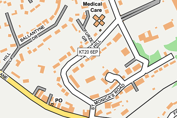KT20 6EP map - OS OpenMap – Local (Ordnance Survey)