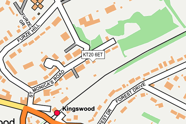 KT20 6ET map - OS OpenMap – Local (Ordnance Survey)