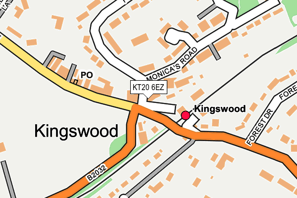 KT20 6EZ map - OS OpenMap – Local (Ordnance Survey)