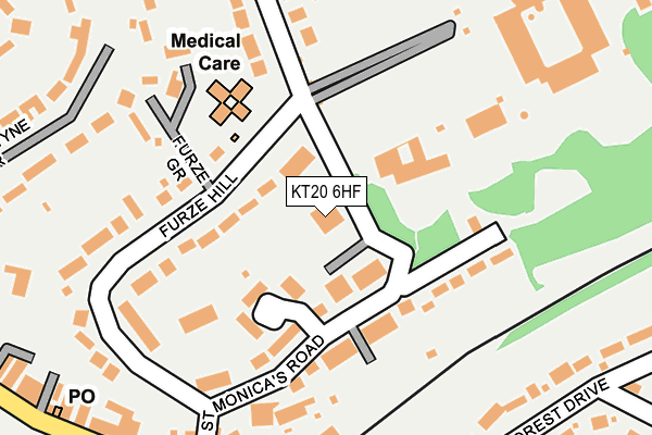 KT20 6HF map - OS OpenMap – Local (Ordnance Survey)