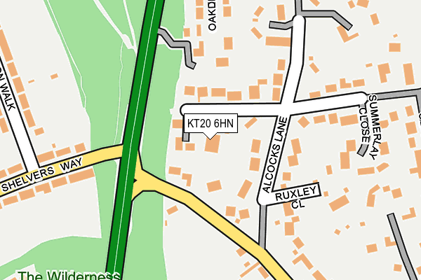 KT20 6HN map - OS OpenMap – Local (Ordnance Survey)