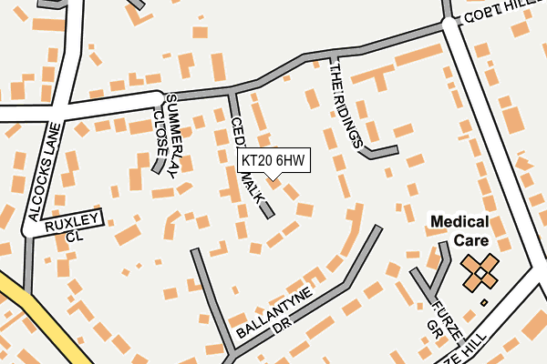 KT20 6HW map - OS OpenMap – Local (Ordnance Survey)