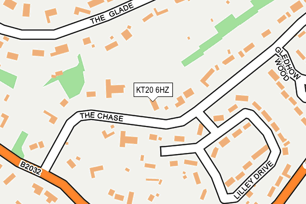 KT20 6HZ map - OS OpenMap – Local (Ordnance Survey)