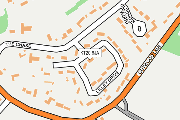 KT20 6JA map - OS OpenMap – Local (Ordnance Survey)