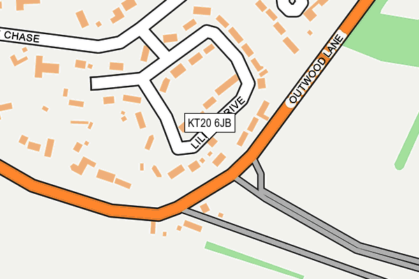 KT20 6JB map - OS OpenMap – Local (Ordnance Survey)