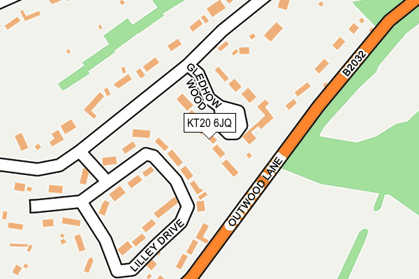 KT20 6JQ map - OS OpenMap – Local (Ordnance Survey)