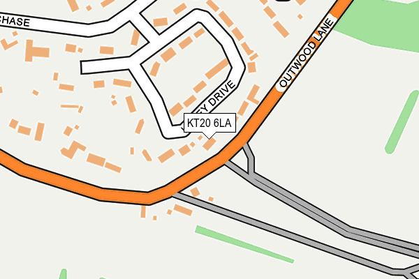 KT20 6LA map - OS OpenMap – Local (Ordnance Survey)