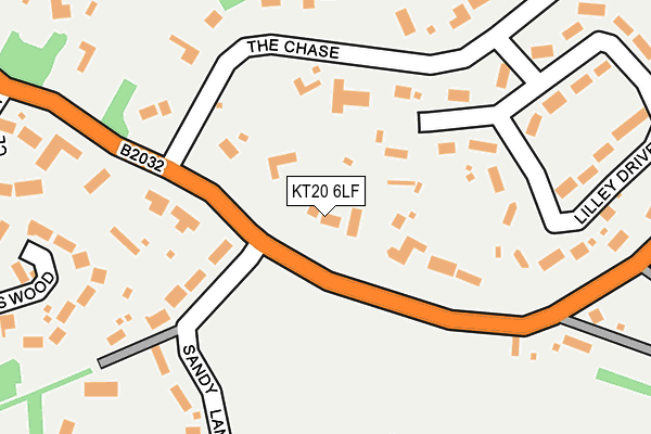 KT20 6LF map - OS OpenMap – Local (Ordnance Survey)